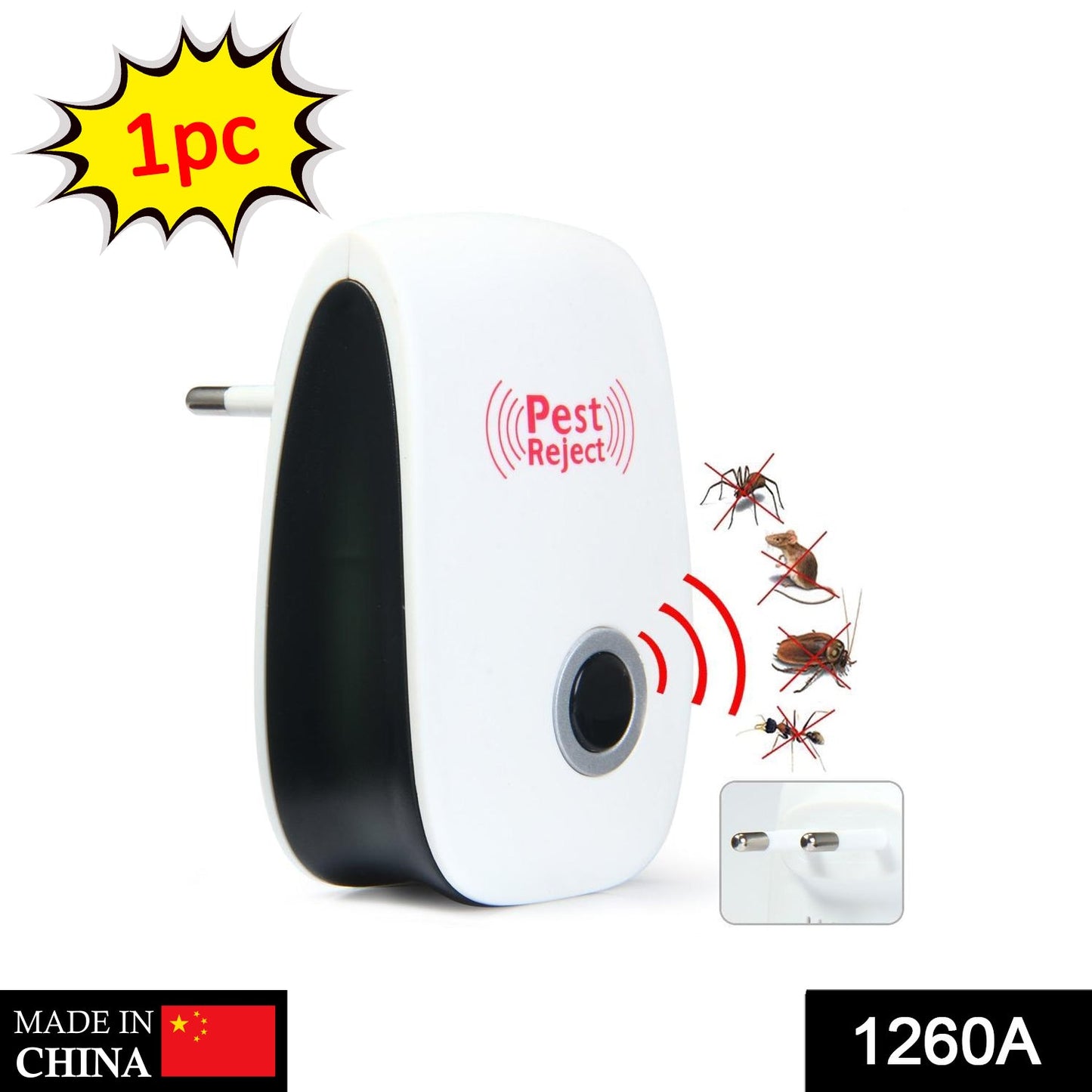 1260A Ultrasonic Pest Repeller to Repel Rats, Cockroach, Mosquito, Home Pest & Rodent DeoDap