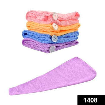 1408 Quick Turban Hair-Drying Absorbent Microfiber Towel/Dry Shower Caps DeoDap