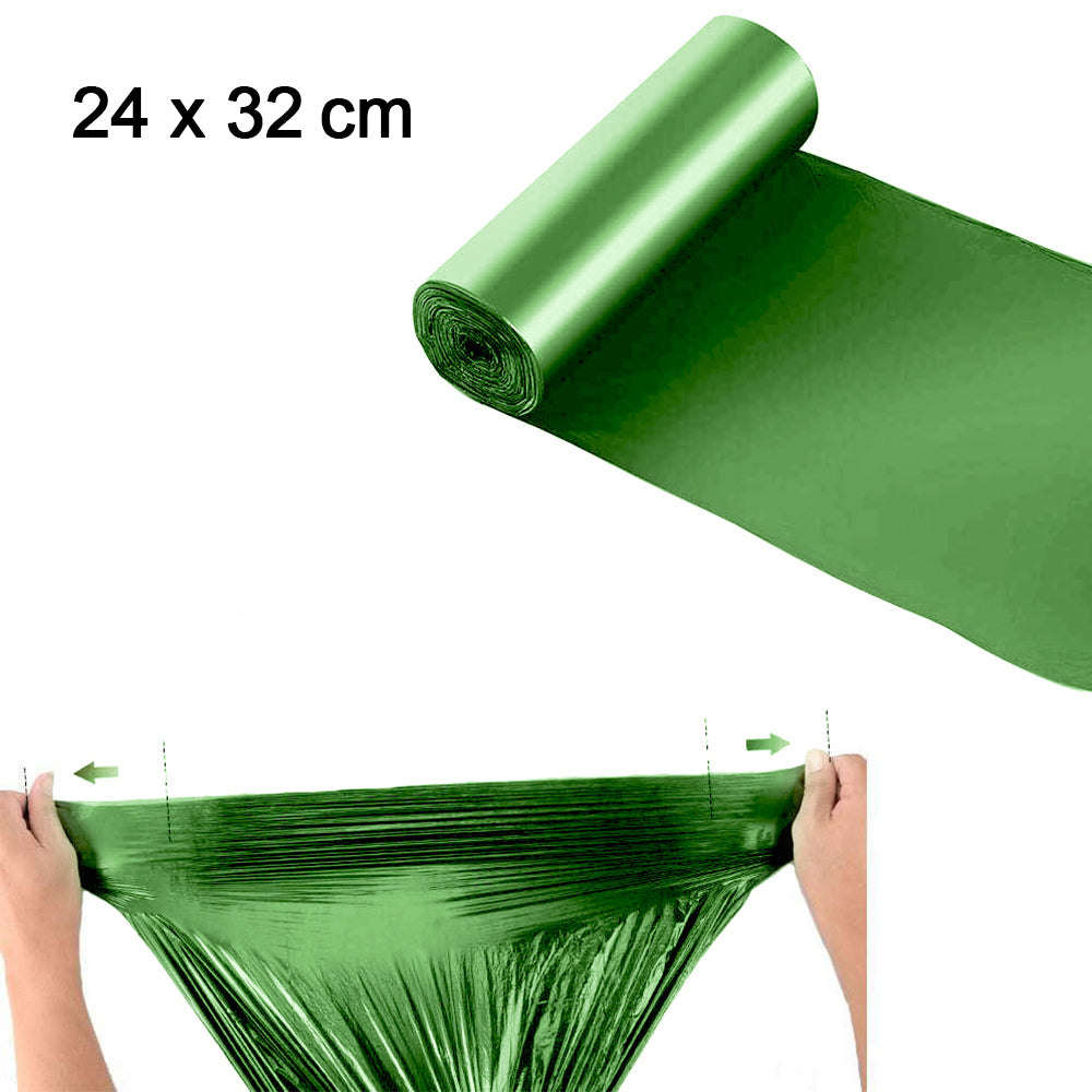 1586 Bio-degradable Eco Friendly Garbage/Trash Bags Rolls (24" x 32") (Green) DeoDap