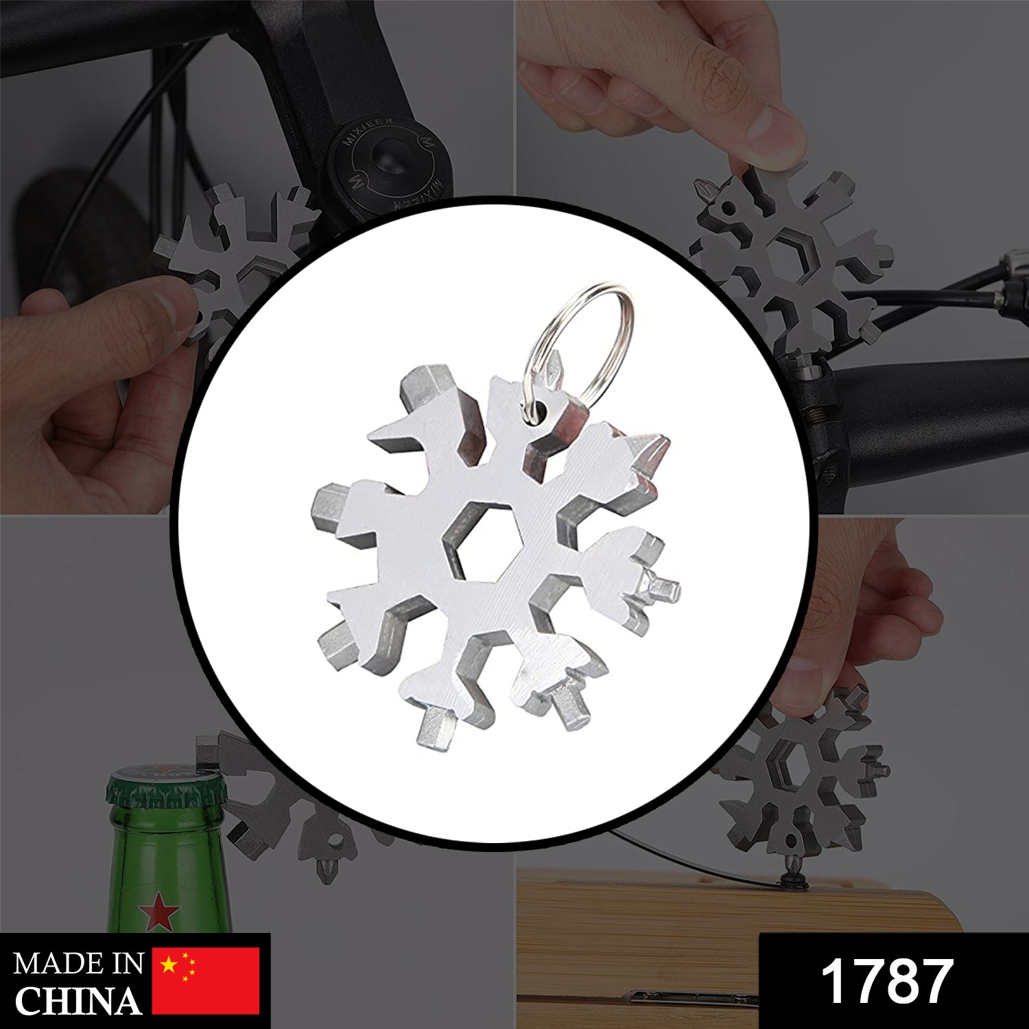 1787 Snowflake Multi-Tool Stainless Steel Snowflake Bottle Opener DeoDap