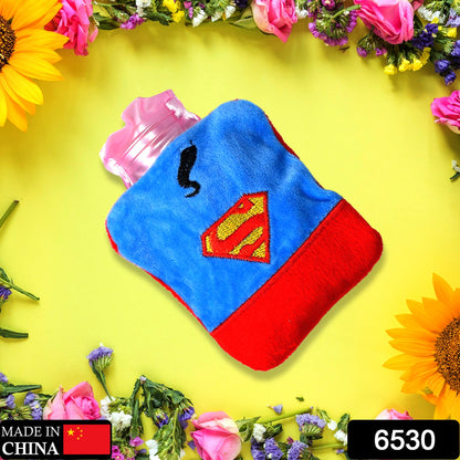 6530 Superman Print small Hot Water Bag with Cover for Pain Relief, Neck, Shoulder Pain and Hand, Feet Warmer, Menstrual Cramps. DeoDap