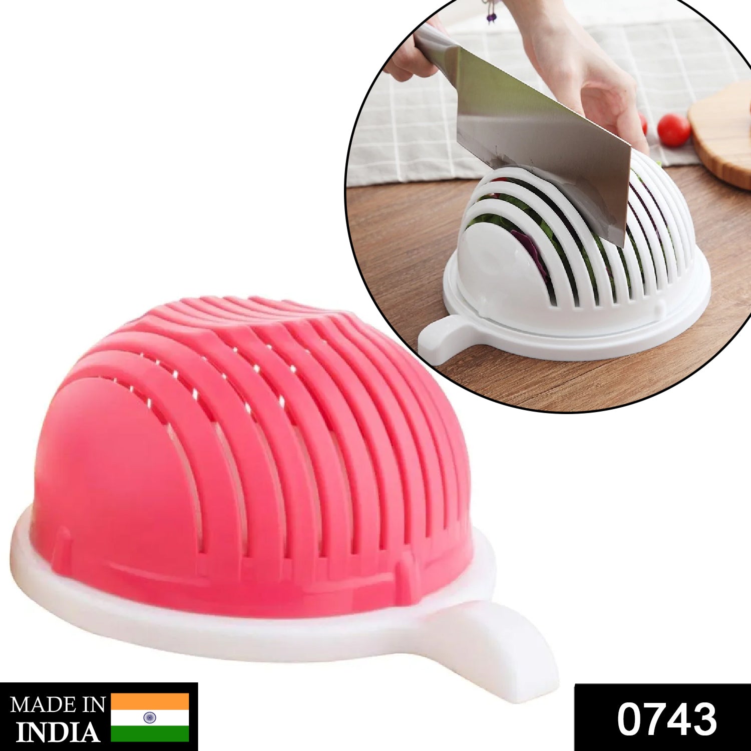 0743 Plastic Wave Shape Easy Salad Maker Chopper Cutter DeoDap