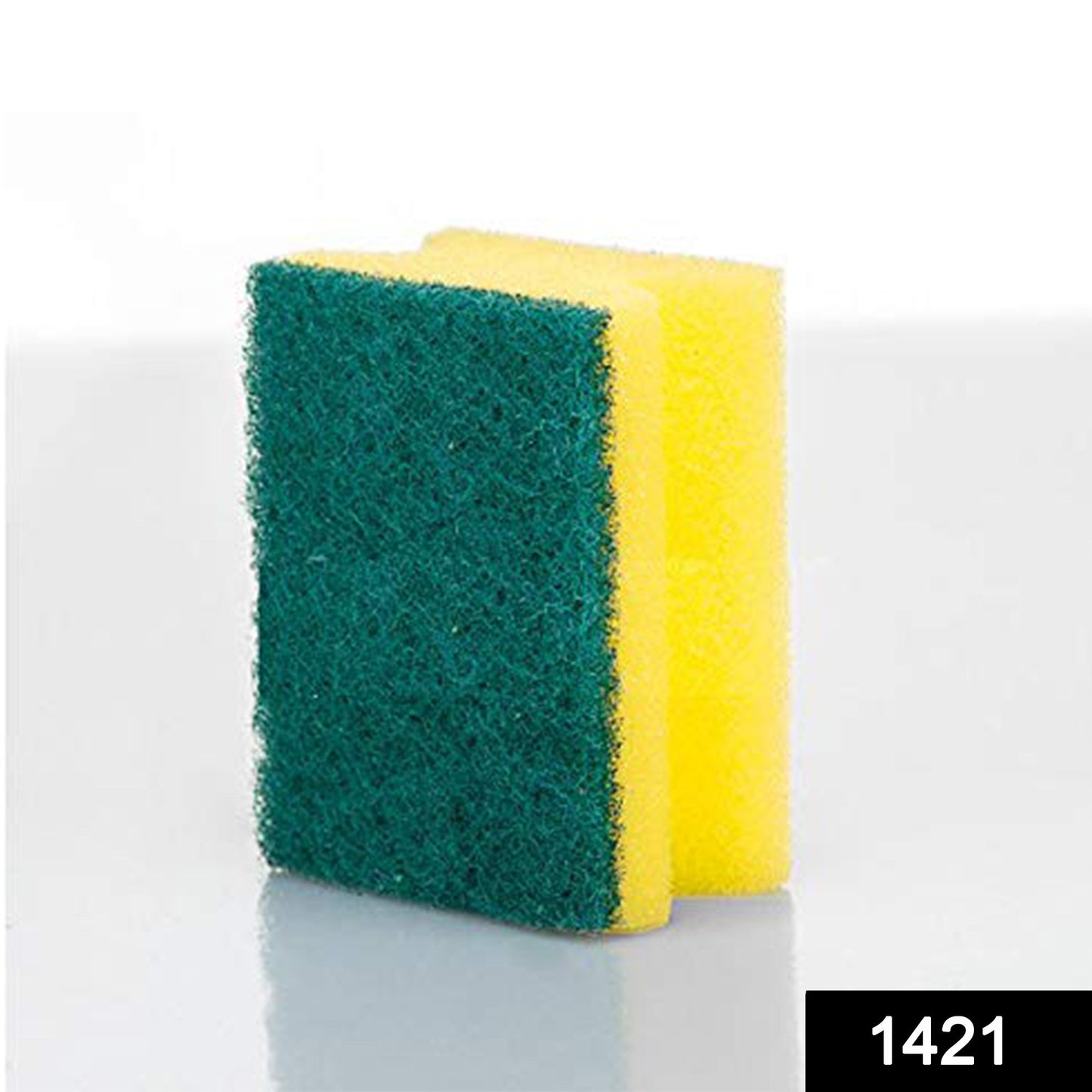 1421 Scrub Sponge 2 in 1 Pad for Kitchen, Sink, Bathroom Cleaning Scrubber DeoDap