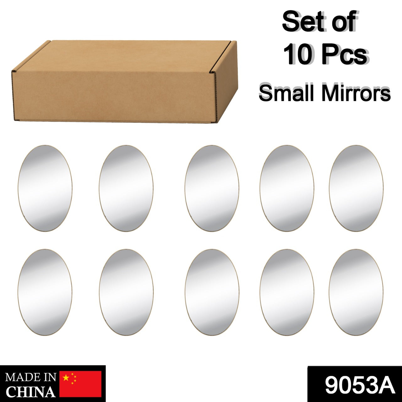 9053A SMALL OVAL FRAME LESS MIRROR WALL STICKER FOR DRESSING DeoDap