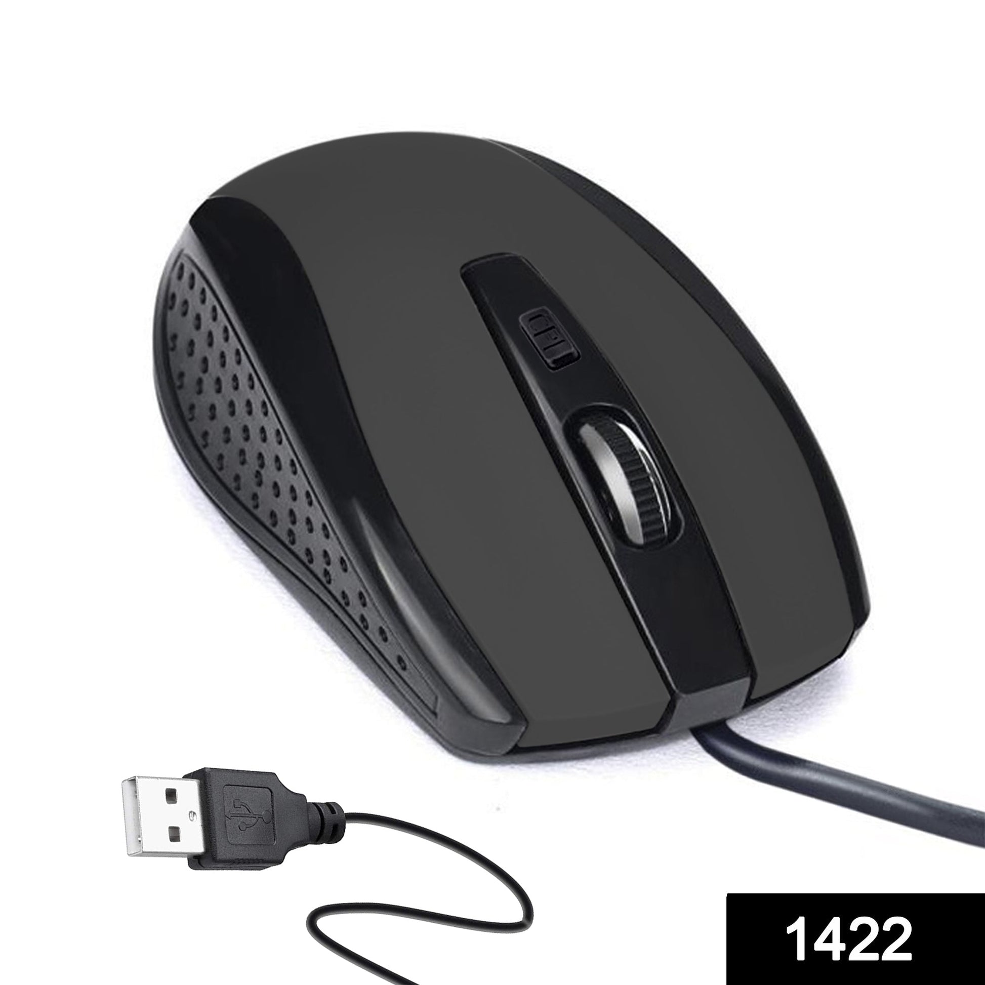 1422 Wired Mouse for Laptop and Desktop Computer PC With Faster Response Time (Black) DeoDap