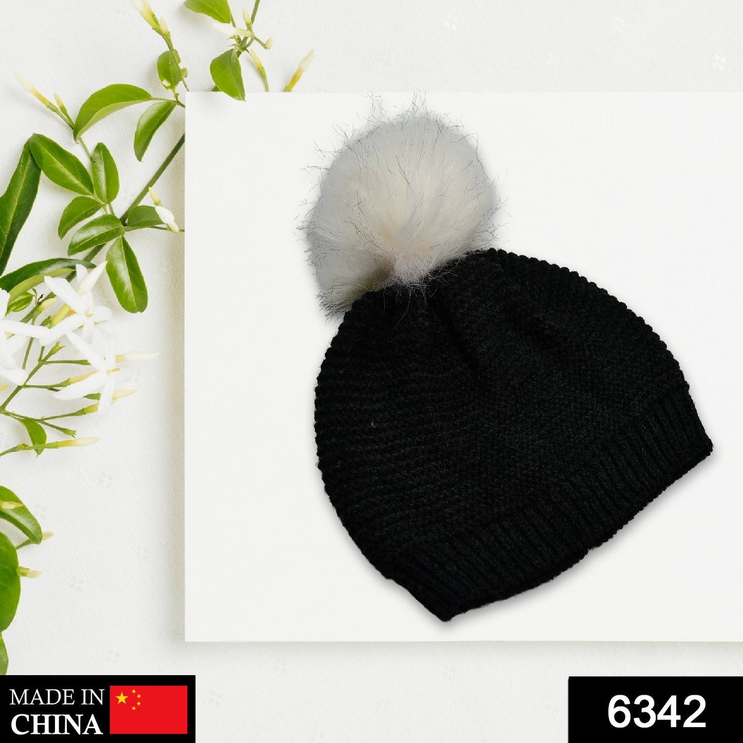 6342 Men's and Women's Skull Slouchy Winter Woolen Knitted Black Inside Fur Beanie Cap. DeoDap