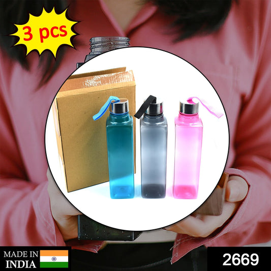 2669 3Pc Set Square Bottle 1000ml Used for storing water and beverages purposes for people. DeoDap