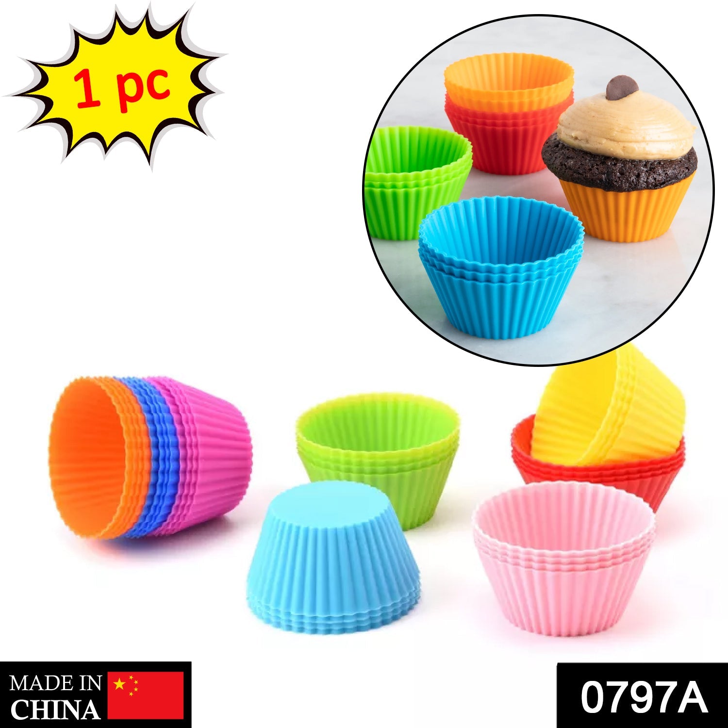 0797A Silicone cupcake Shaped Baking Mold Fondant Cake Tool Chocolate Candy Cookies Pastry Soap Moulds DeoDap