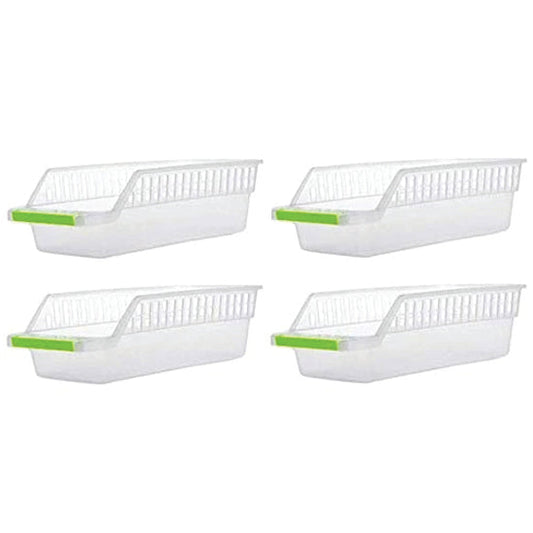 2055 Kitchen Plastic Space Saver Organizer Basket Rack- 4 pcs DeoDap