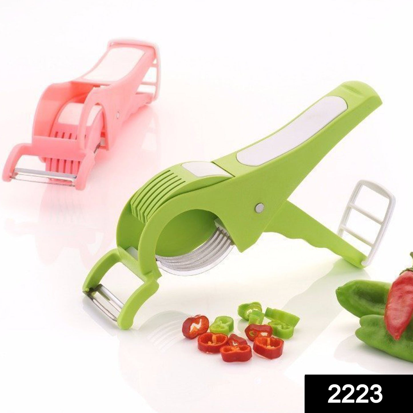 2223 Multipurpose 2 in 1 Stainless Steel Vegetable Cutter/Peeler DeoDap