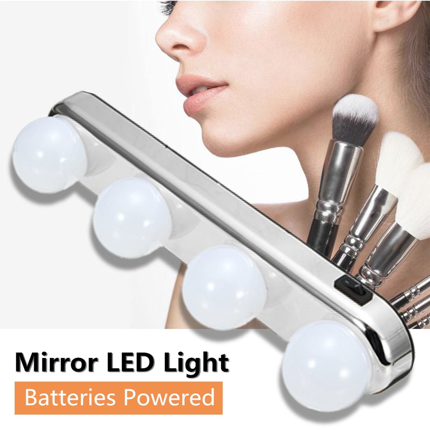 6189A Glow Make Up Light Portable Cosmetic Kit Battery Powered Mirror Lighting Super Bright DeoDap