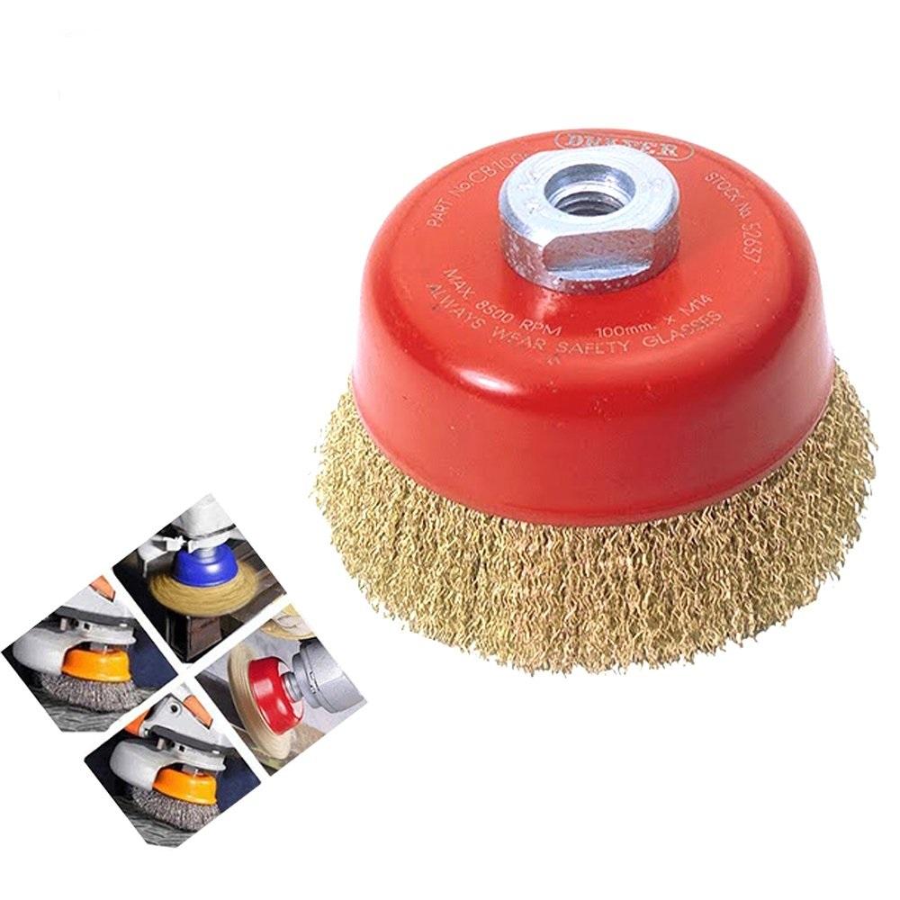 194 Wire Wheel Cup Brush (Gold) Deodap