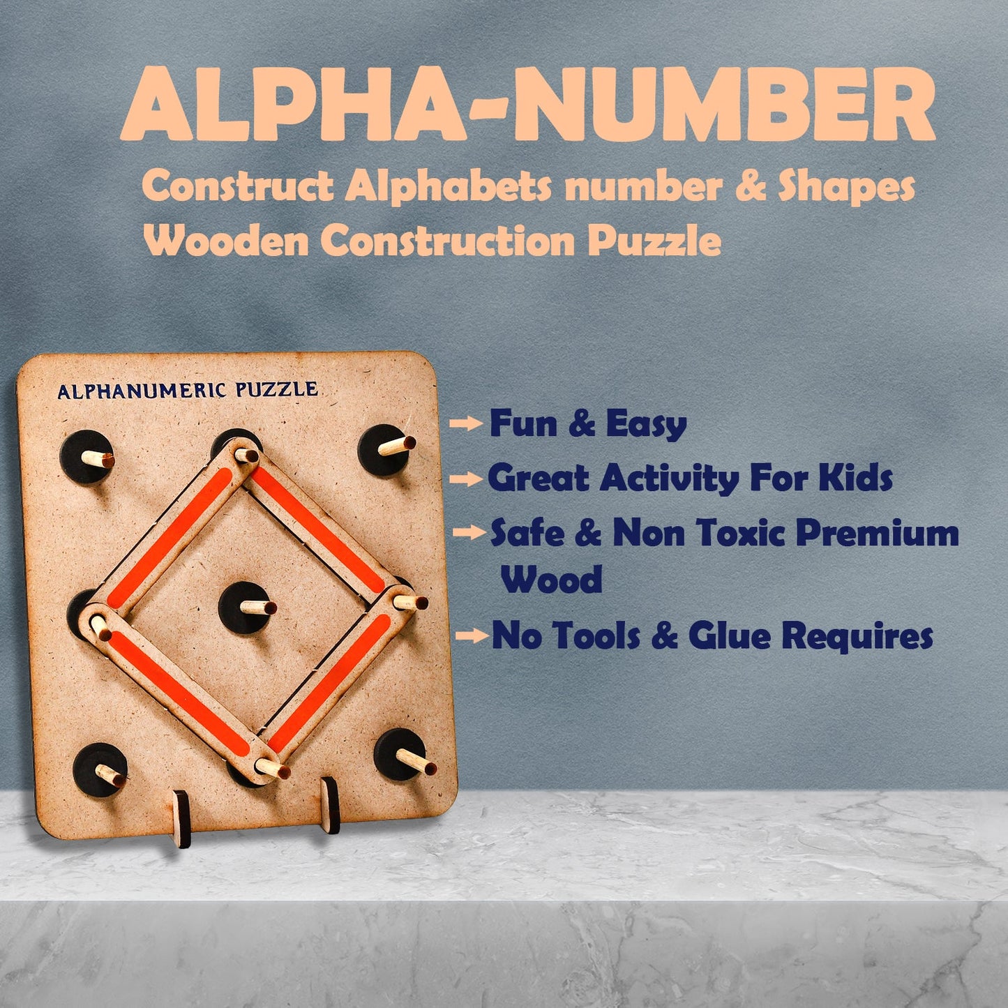 4432 Wooden Alphabets Construction Puzzle Toys For Kids 3 To 5 Years | Great Tool For Teaching Letters, Numbers & Common Shapes. DeoDap