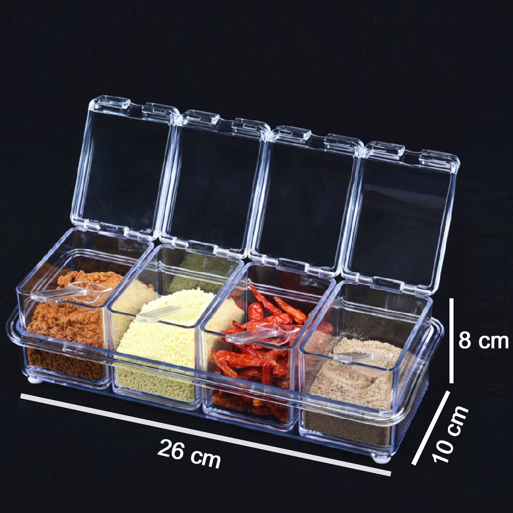 2444 Crystal Seasoning Acrylic Box Pepper Salt Spice Rack DeoDap