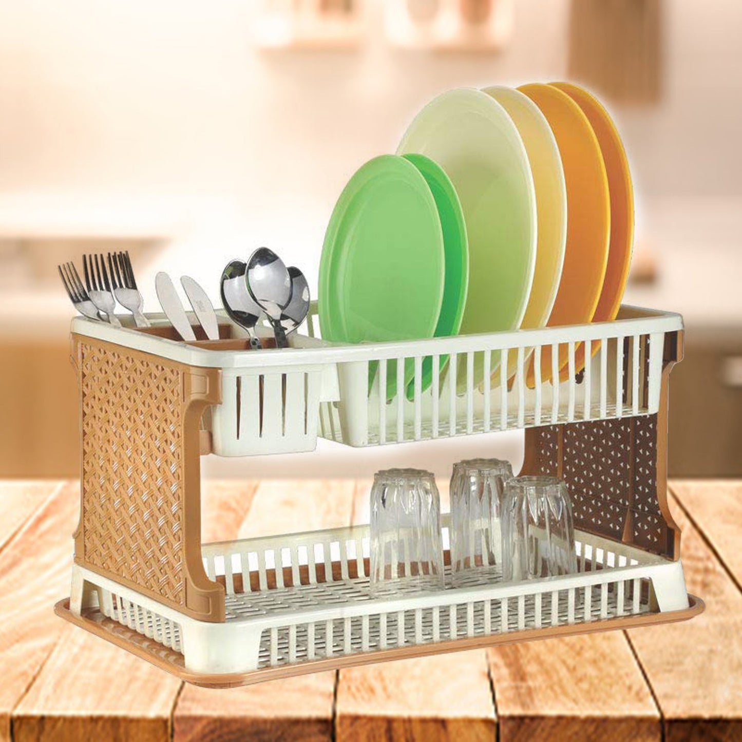 2266 Multipurpose Kitchen Organizer Rack with Water Storing Tray DeoDap