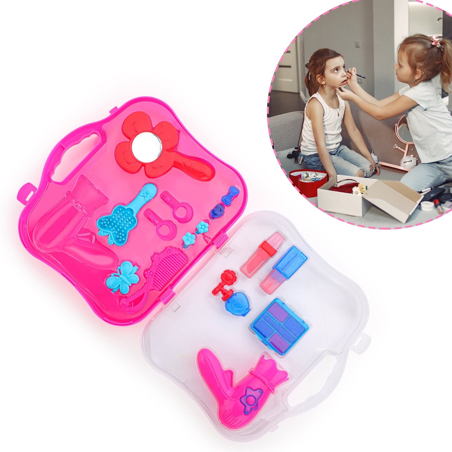 8096 Beauty Toy Set, Girls Makeup Kit Pretend & Play Beauty Salon Makeup Kit with a Beauty Suitcase DeoDap