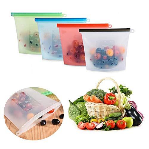 1080 Reusable Silicone Airtight Leakproof Food Storage Bag - 1 ltr DeoDap