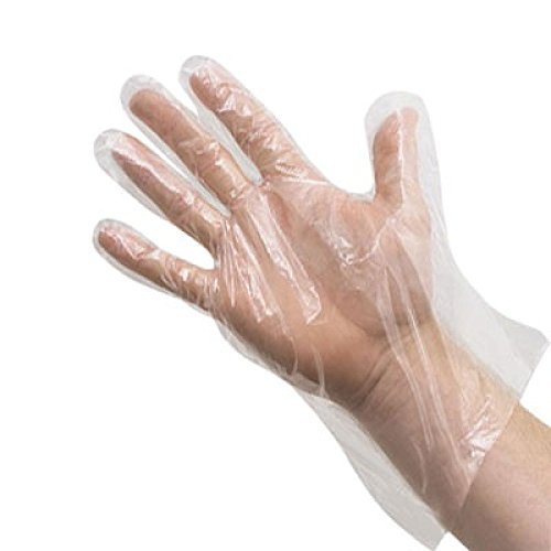 0670 Plastic Transparent Disposable Clear Gloves (White) (100Pc) DeoDap