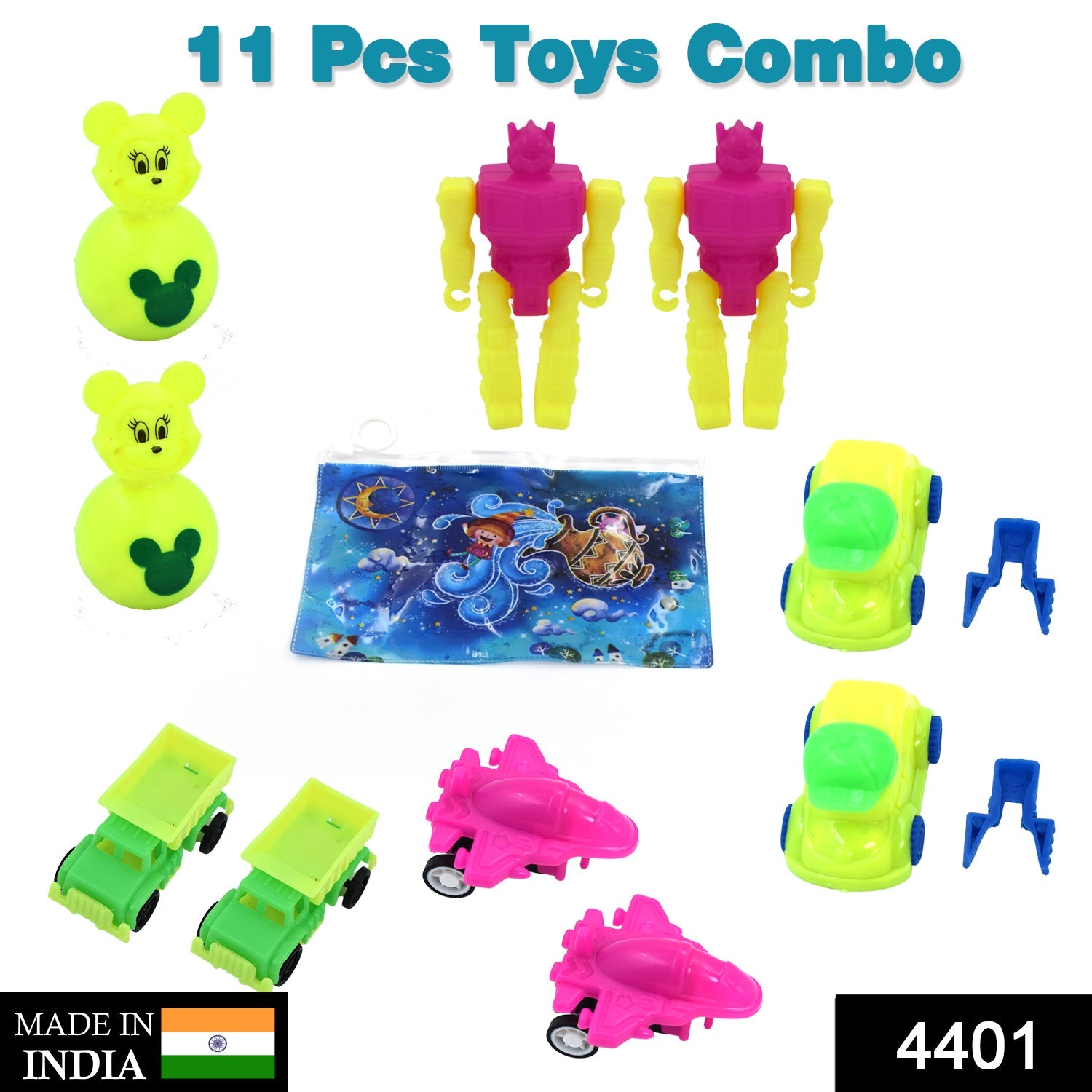 4401 Toys for Kids Friction Powered Toy for Baby Push & Go Toys Combo Set for Boys & Girls ( Pack of 11) DeoDap