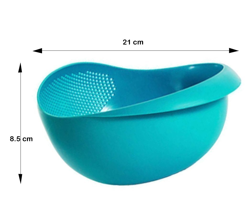 081A Multi-Function with Integrated Colander Mixing Bowl Washing Rice, Vegetable and Fruits Drainer Bowl-Size: 21x17x8.5cm DeoDap