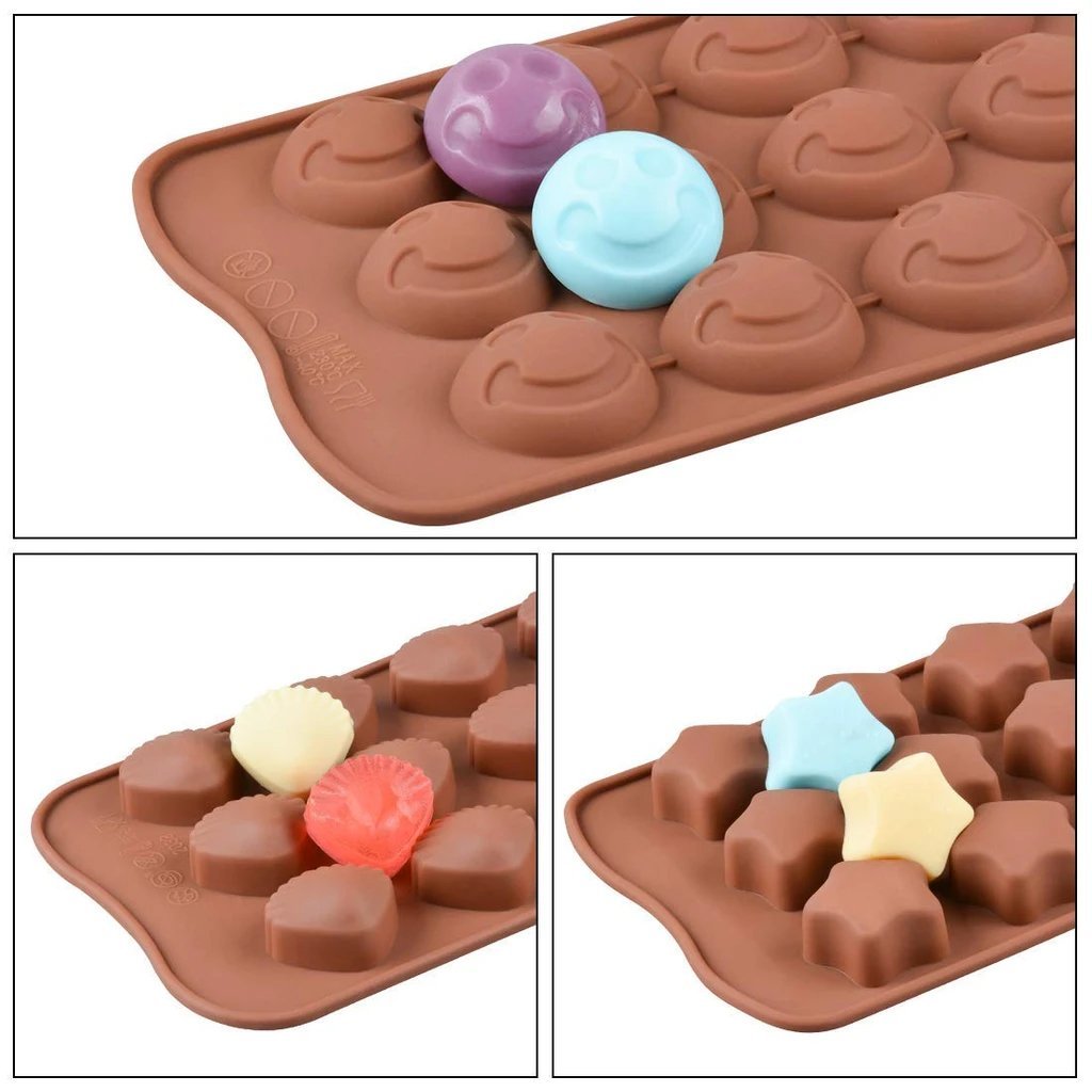 742_Silicon Chocolate Molds, Candy Making Silicone Molds, Mini Baking Molds (Random Design 1 unit) DeoDap