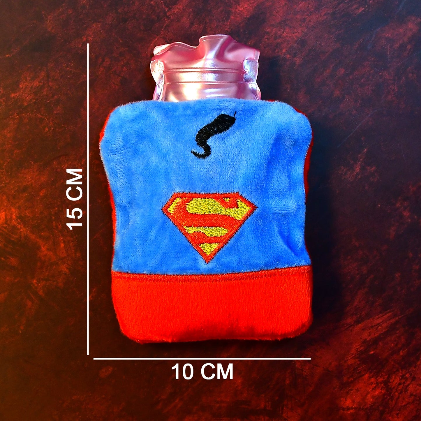 6530 Superman Print small Hot Water Bag with Cover for Pain Relief, Neck, Shoulder Pain and Hand, Feet Warmer, Menstrual Cramps. DeoDap