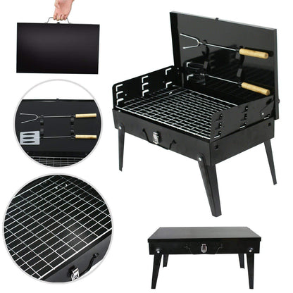 125 Stainless Steel Briefcase Style Barbecue Grill Toaster (Medium, Black) China