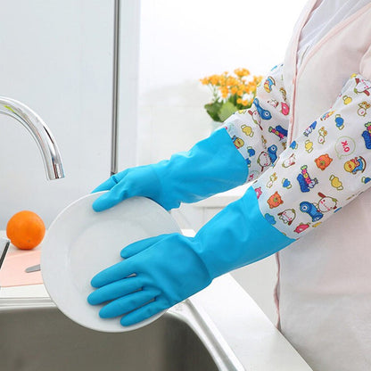 4855 2 Pair Large Blue Gloves For Different Types Of Purposes Like Washing Utensils, Gardening And Cleaning Toilet Etc. DeoDap