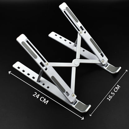 1320 Adjustable Laptop Stand Holder with Built-in Foldable Legs and High Quality Fibre DeoDap