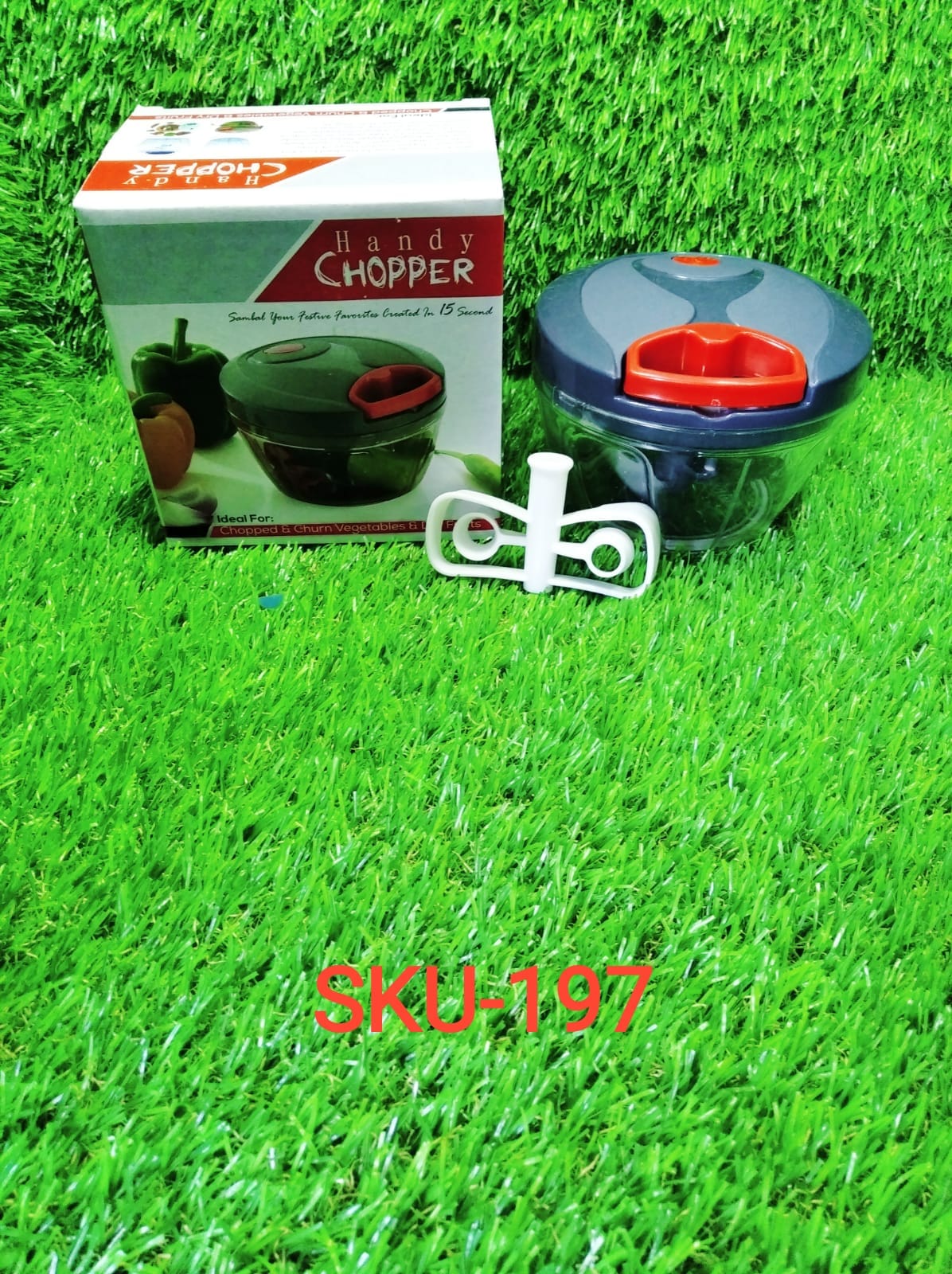 0197 Manual 2 in 1 Compact & Powerful Hand Held Vegetable Chopper/Blender DeoDap