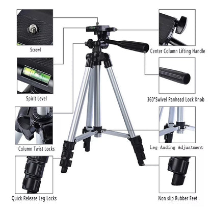 6253 Universal Lightweight Tripod with Mobile Phone Holder Mount & Carry Bag for All Smart Phones DeoDap