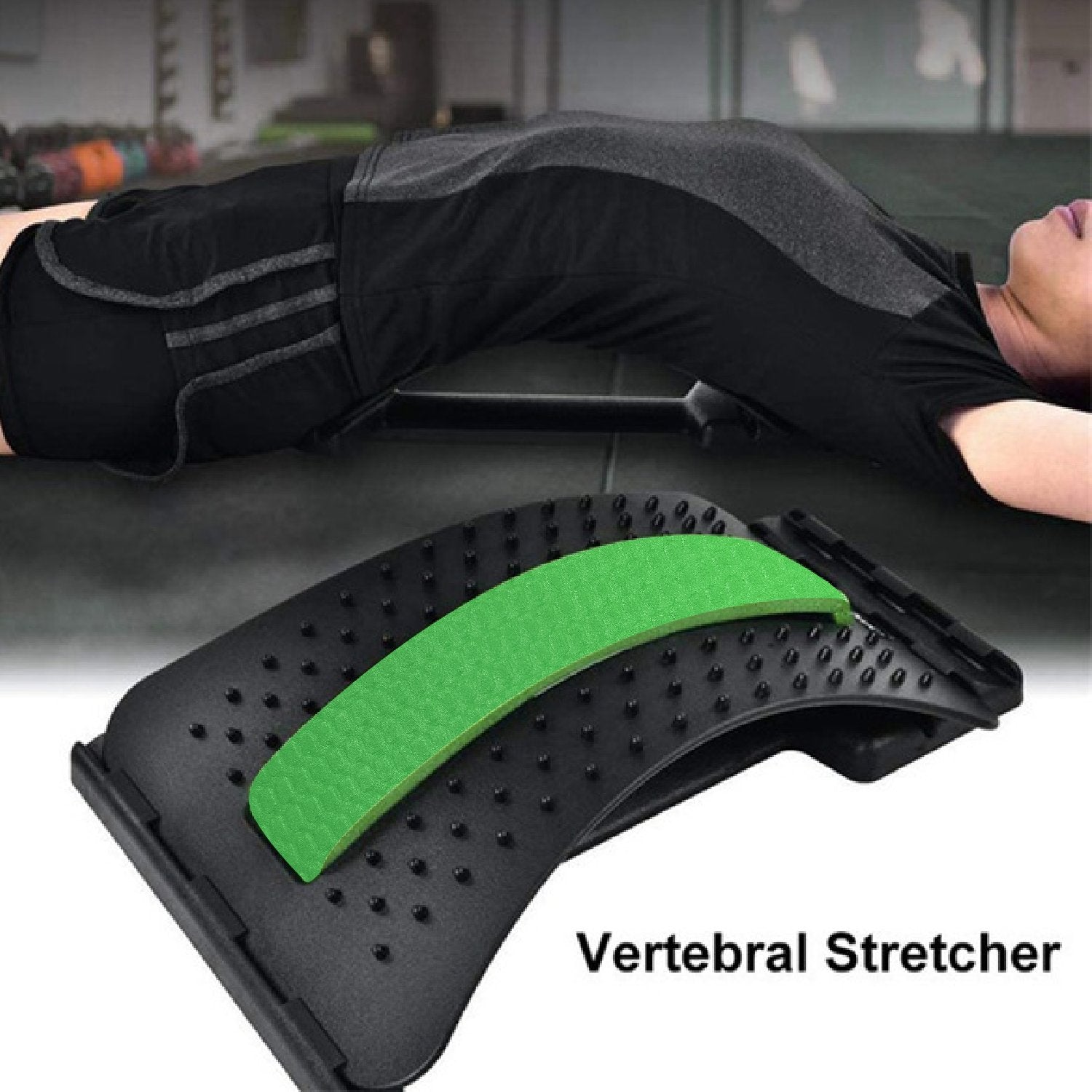 1653 Multi-Level Back Stretching Device Back Massager Lumbar Support DeoDap