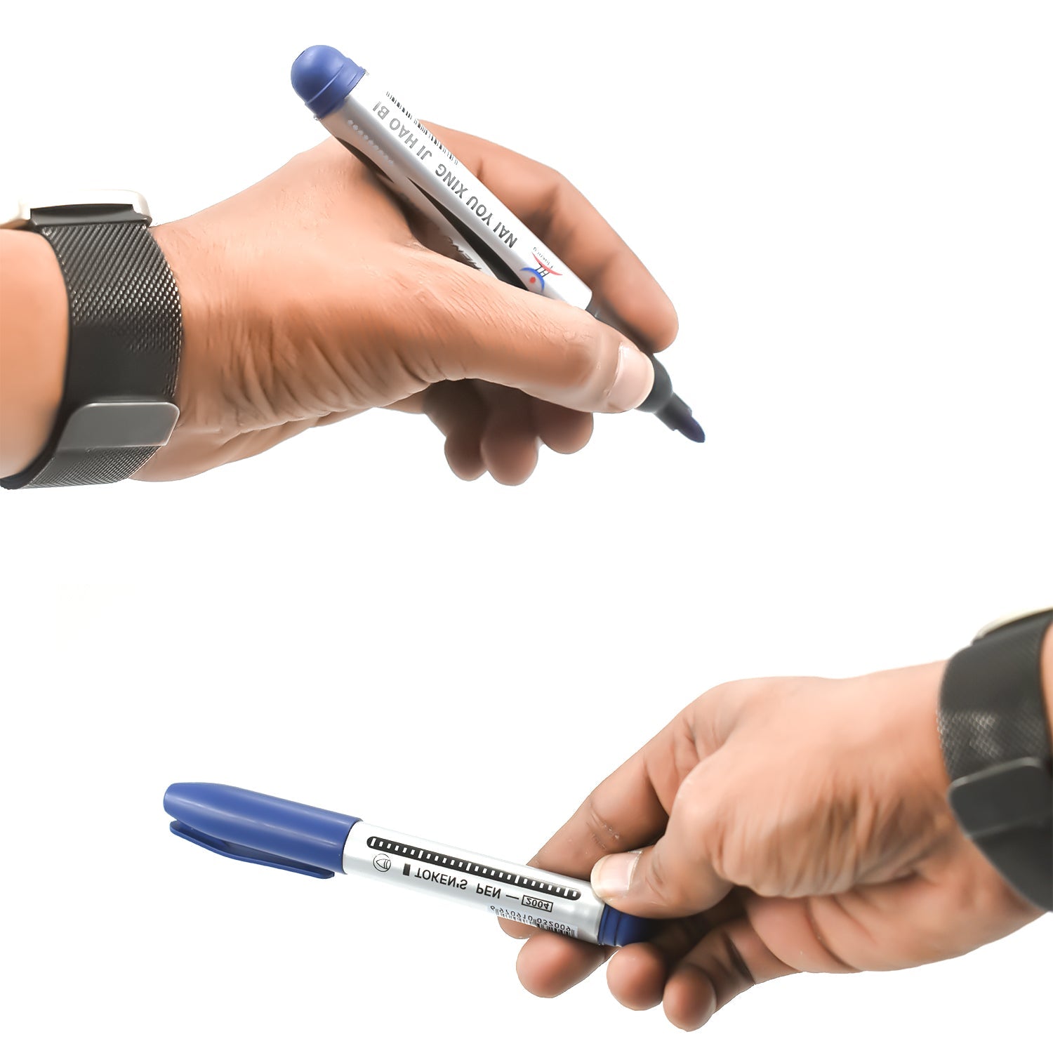 9012 10Pc Blue Marker and pen used in studies and teaching white boards in schools and institutes for students. DeoDap