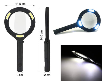 1573 Magnifying Glass with 3 Led Light 3X Power and Rubberized Handle DeoDap