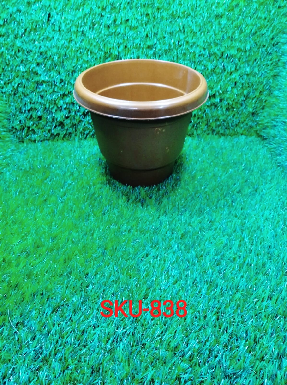 0838 Garden Heavy Plastic Planter Pot/Gamla 8 inch (Brown, Pack of 1,Medium ) DeoDap