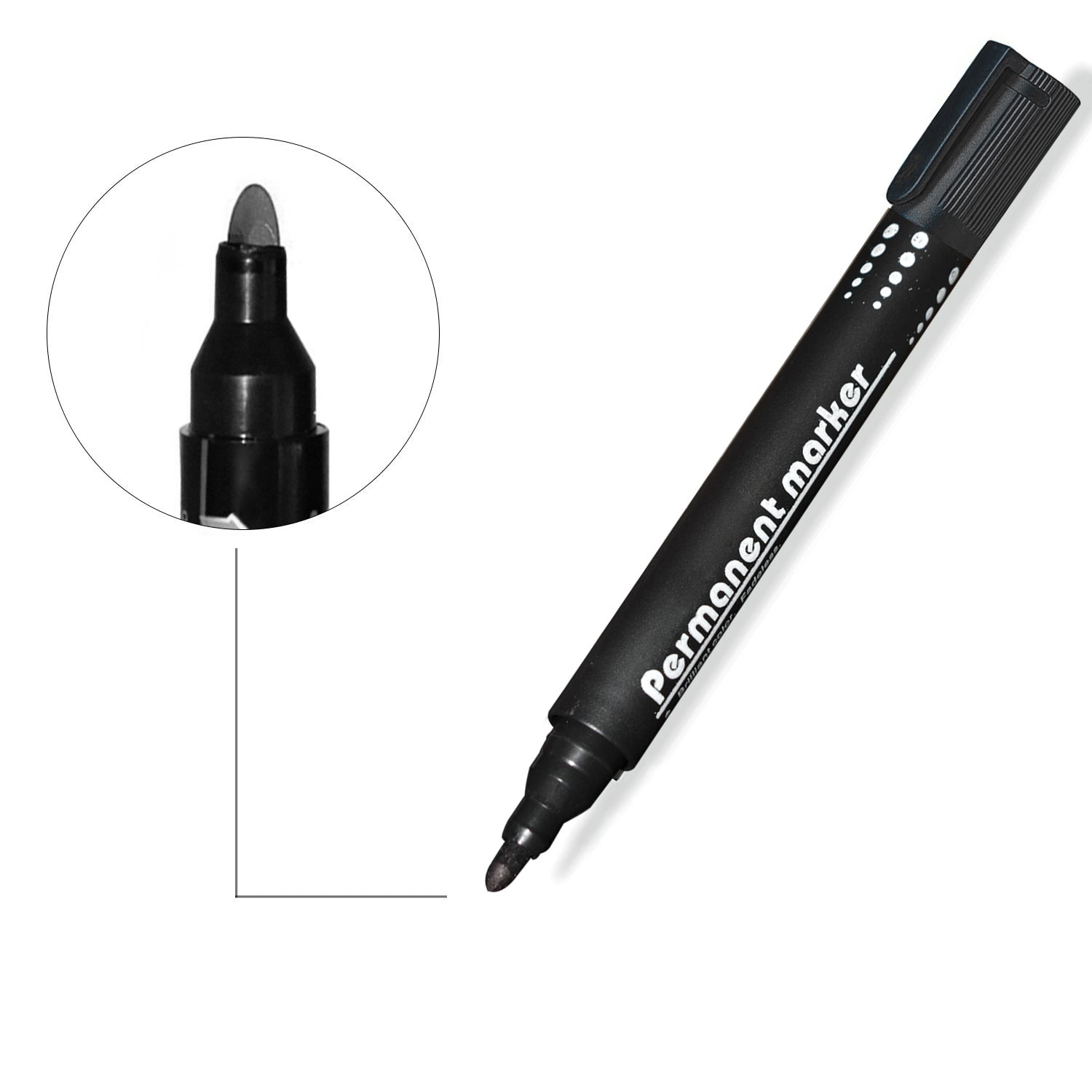 1625 Black Permanent Markers for White Board (Pack of 12) DeoDap