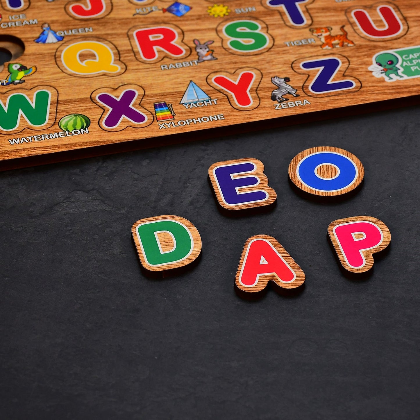 3495 Wooden Capital Alphabets Letters Learning Educational Puzzle Toy for Kids. Amd-Deodap