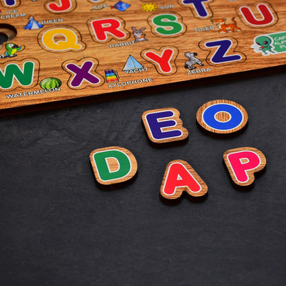 3495 Wooden Capital Alphabets Letters Learning Educational Puzzle Toy for Kids. Amd-Deodap