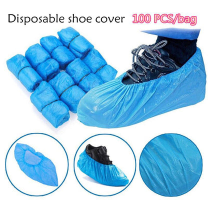 4912 Type Plastic Elastic Top Disposable Shoe Cover for Rainy Season (50 Pairs) DeoDap