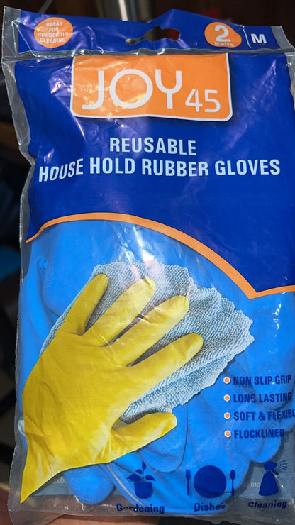 4855 2 Pair Large Blue Gloves For Different Types Of Purposes Like Washing Utensils, Gardening And Cleaning Toilet Etc. DeoDap