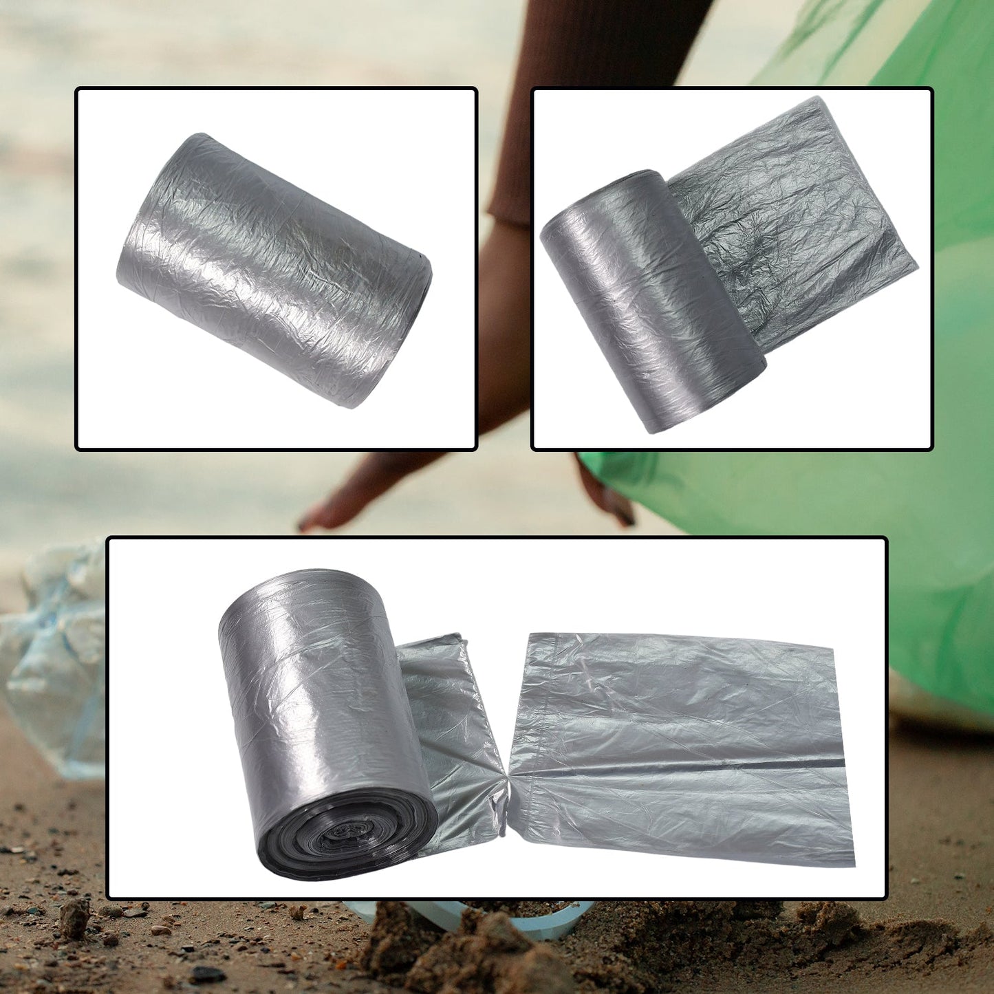 9256 1Roll Big Grey Garbage Bags/Dustbin Bags/Trash Bags DeoDap