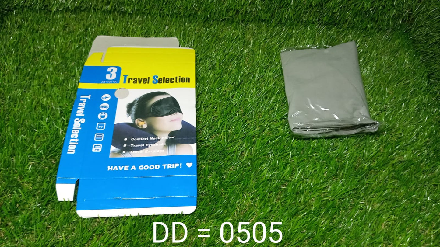 505 -3-in-1 Air Travel Kit with Pillow, Ear Buds & Eye Mask Your Brand WITH BZ LOGO