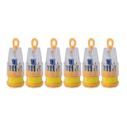 9109 (Set of 6pc) Screwdriver Set, Steel 16 in 1 with 15 Screwdriver Bits, Professional Magnetic Driver Set DeoDap