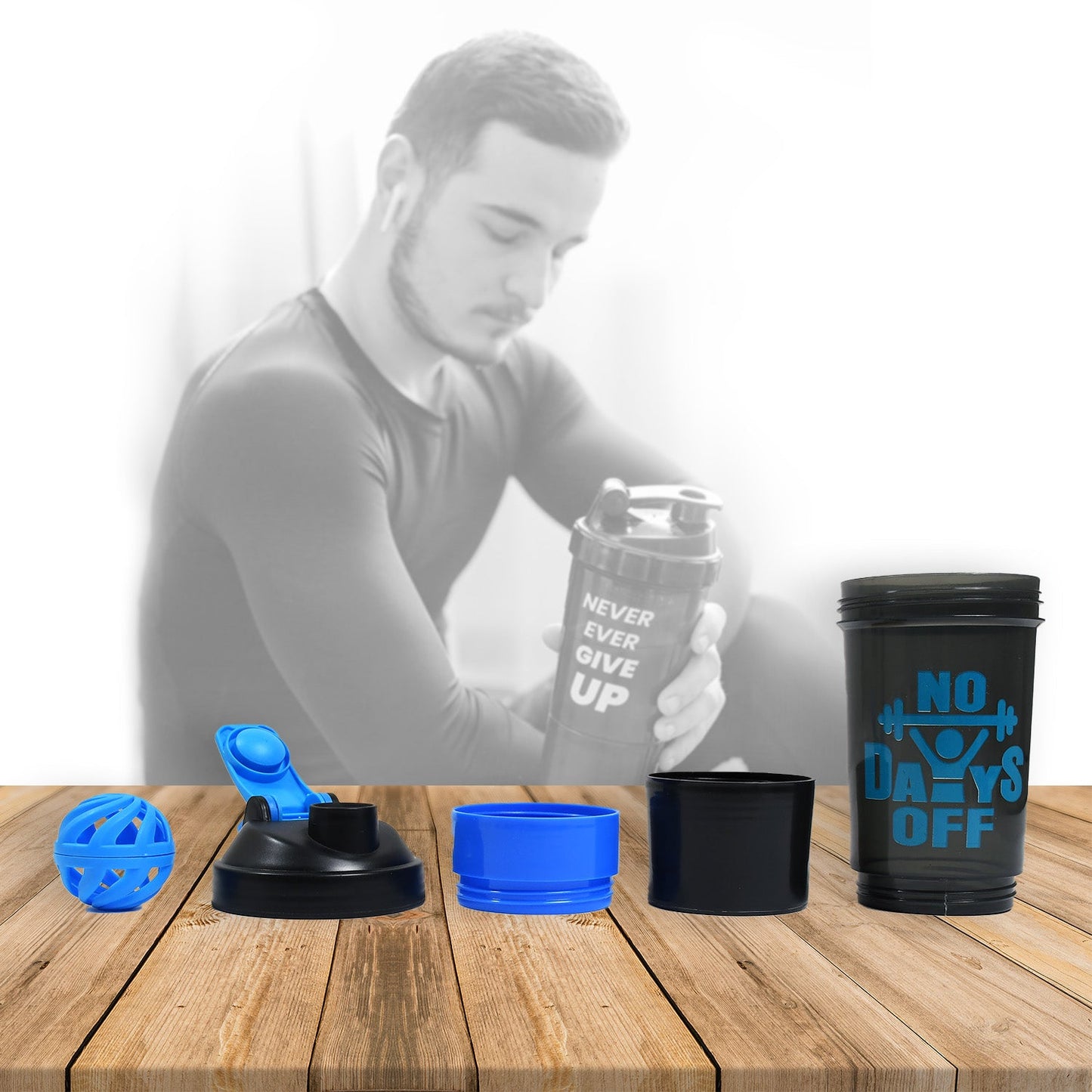 1774 Protein Shaker Bottle|Gym|Water Bottle with 2 Storage Compartment|BPA Free| 500ml DeoDap