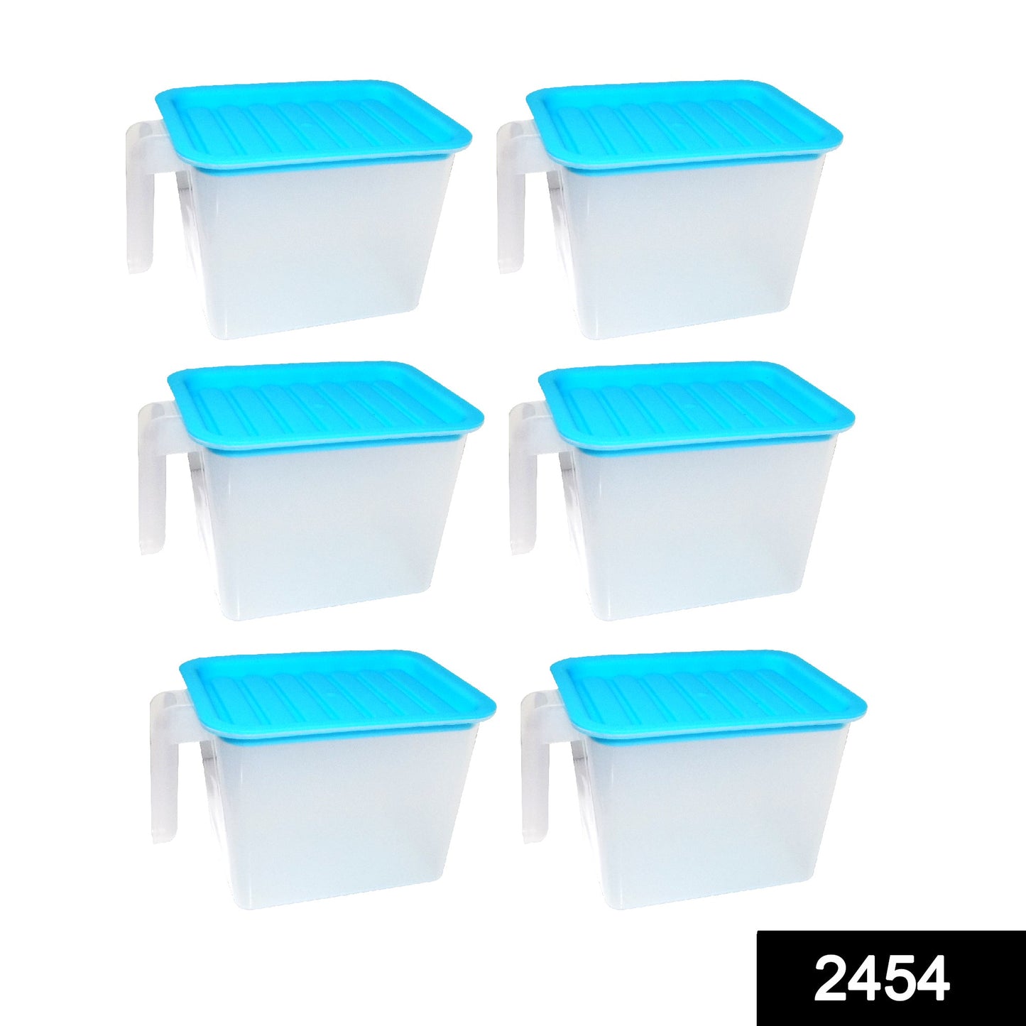 2454 Air Tight Unbreakable Big Size 1100 ml Square Shape Kitchen Storage Container (Set of 6) DeoDap