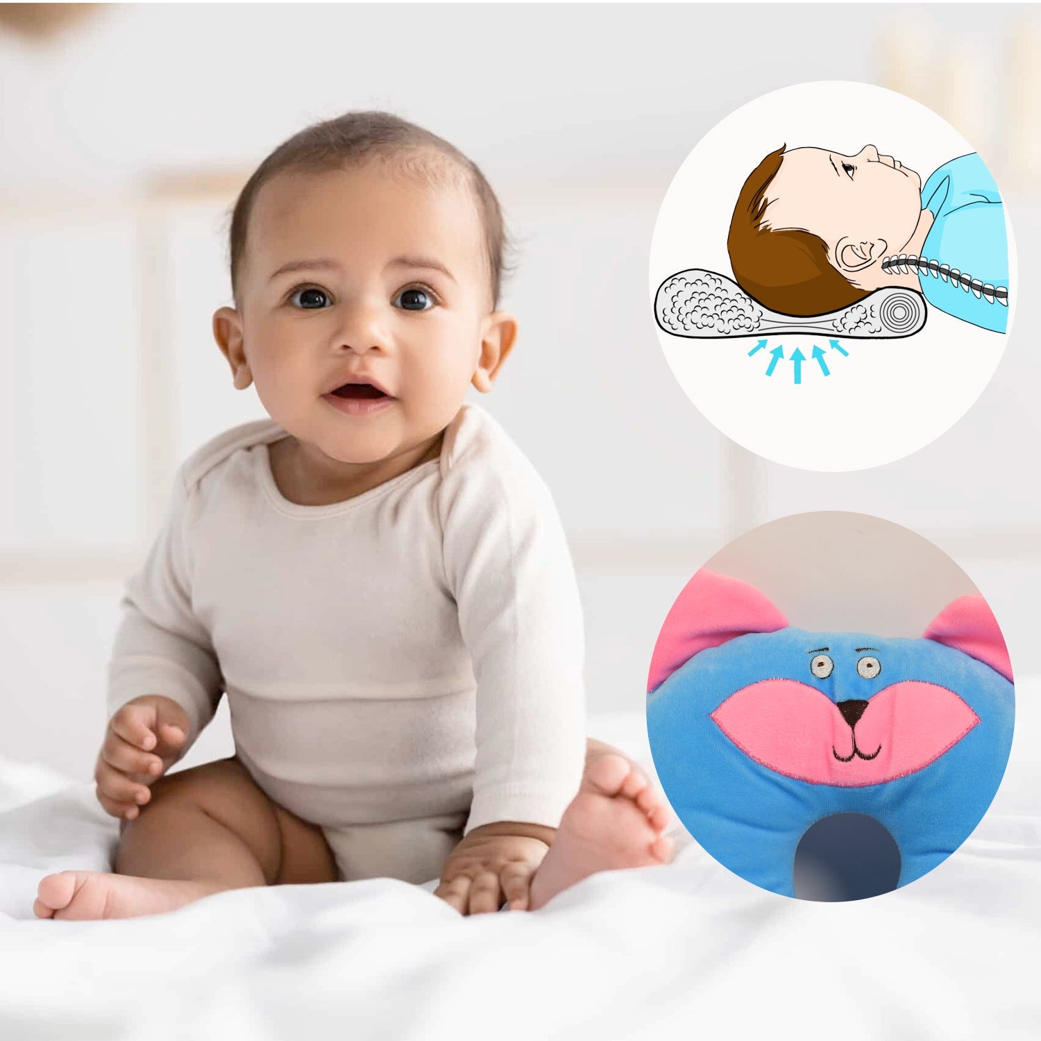 7216 Newborn Baby Soft Neck Support Pillow DeoDap