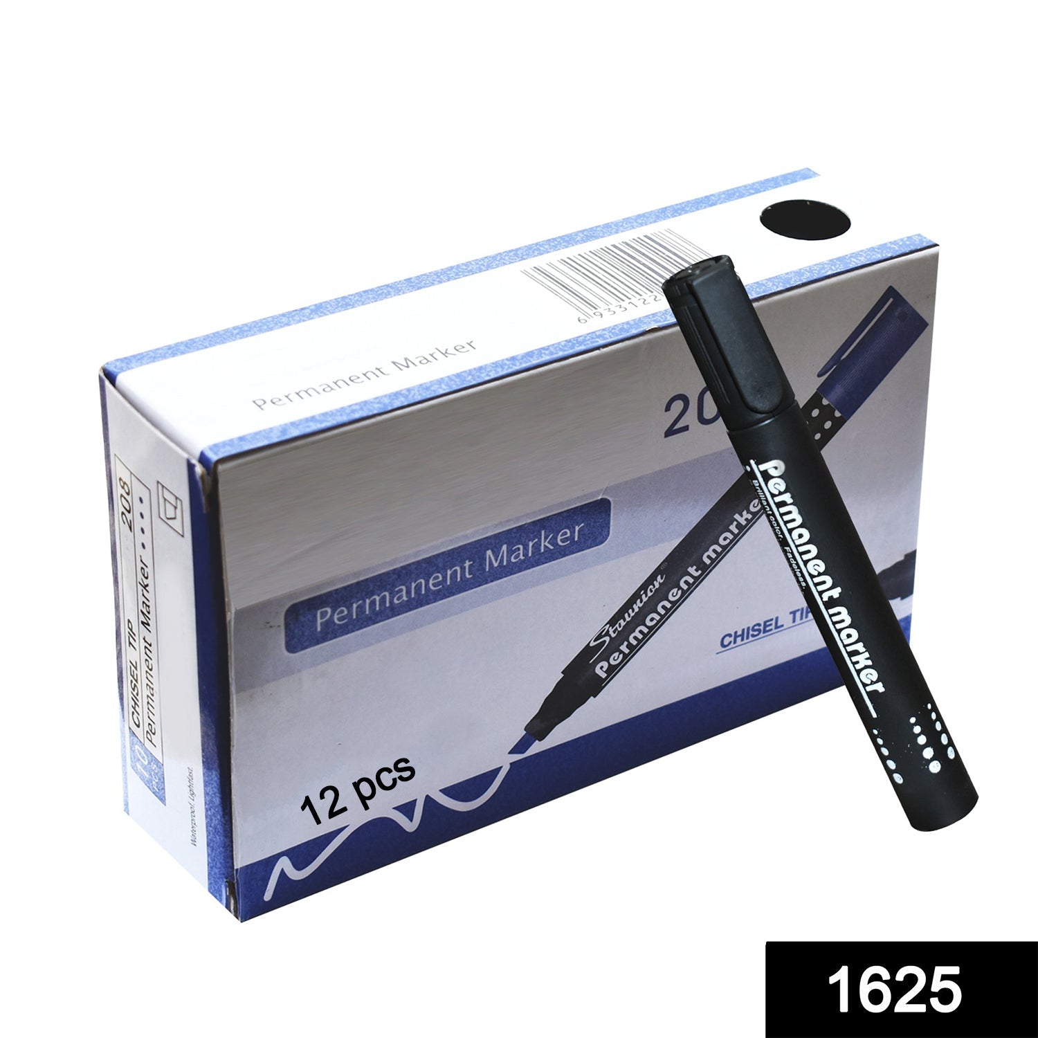 1625 Black Permanent Markers for White Board (Pack of 12) DeoDap