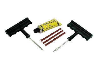 1513 Puncture Repair Kit Tubeless Tyre Full Set with Nose Pliers, Rubber Cement and Extra Strips for Cars, Bikes DeoDap