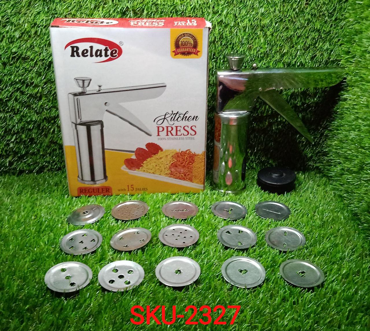 2327 15 in 1 Stainless Steel Kitchen Press with Different Parts DeoDap