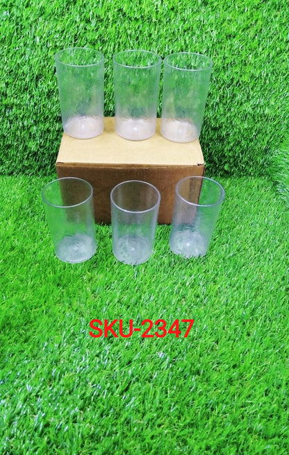 2347 Unbreakable Plastic Diamond Design Drinking Glass/Juice Glass Set (  Pack of 6) (Brown Box Pack) DeoDap